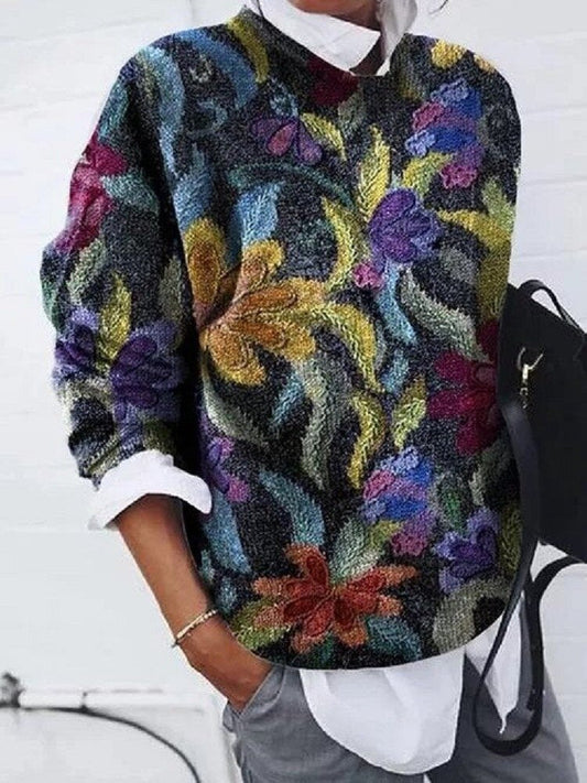 WW | Eleganter Damenpullover mit floralem Druck