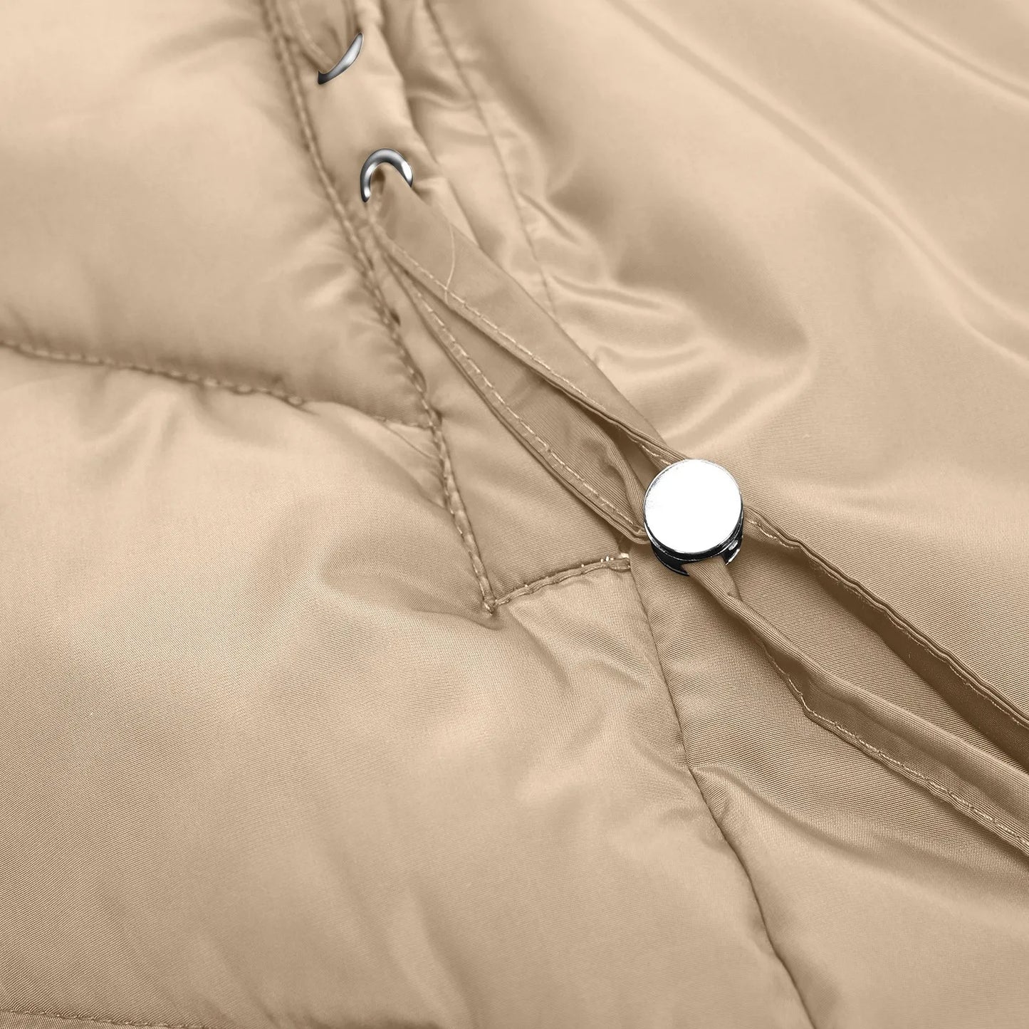WW | Wintermantel Lang Steppjacke mit Kapuze - Winddichter, Warmer Outdoor Parka