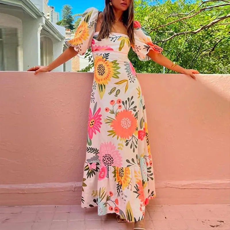 Elara Pleated Maxi Dress