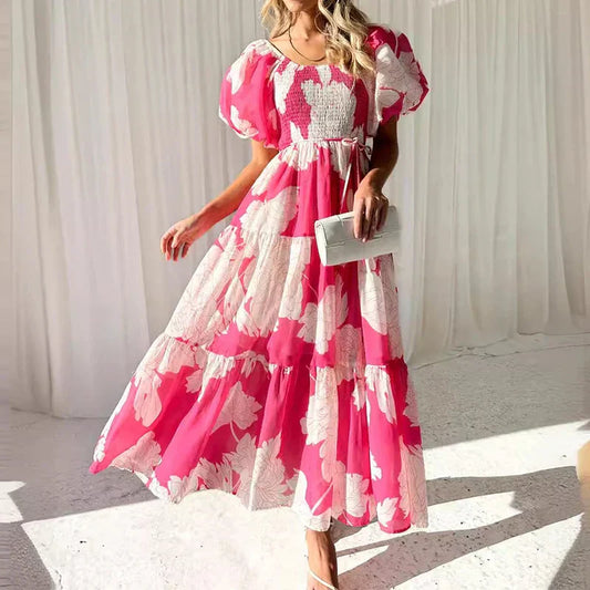 ValenciaOne™ - Tiered Maxi Dress with One-Shoulder Design
