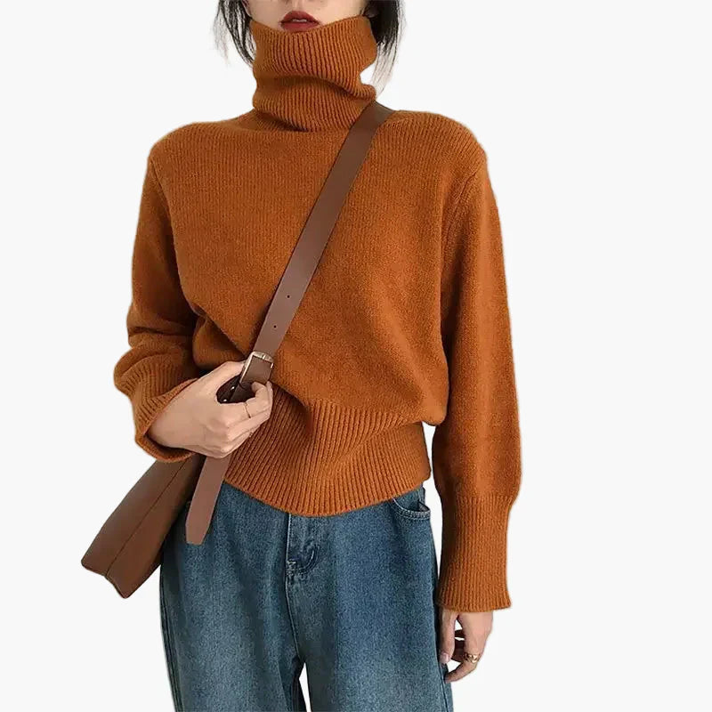 WW | Turtleneck Sweater - Fashionable Autumn Winter Knitted Sweater for Everyday & Leisure