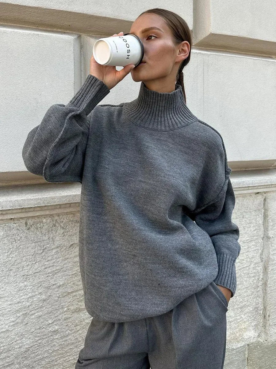 WW | trending knitted roll neck sweater