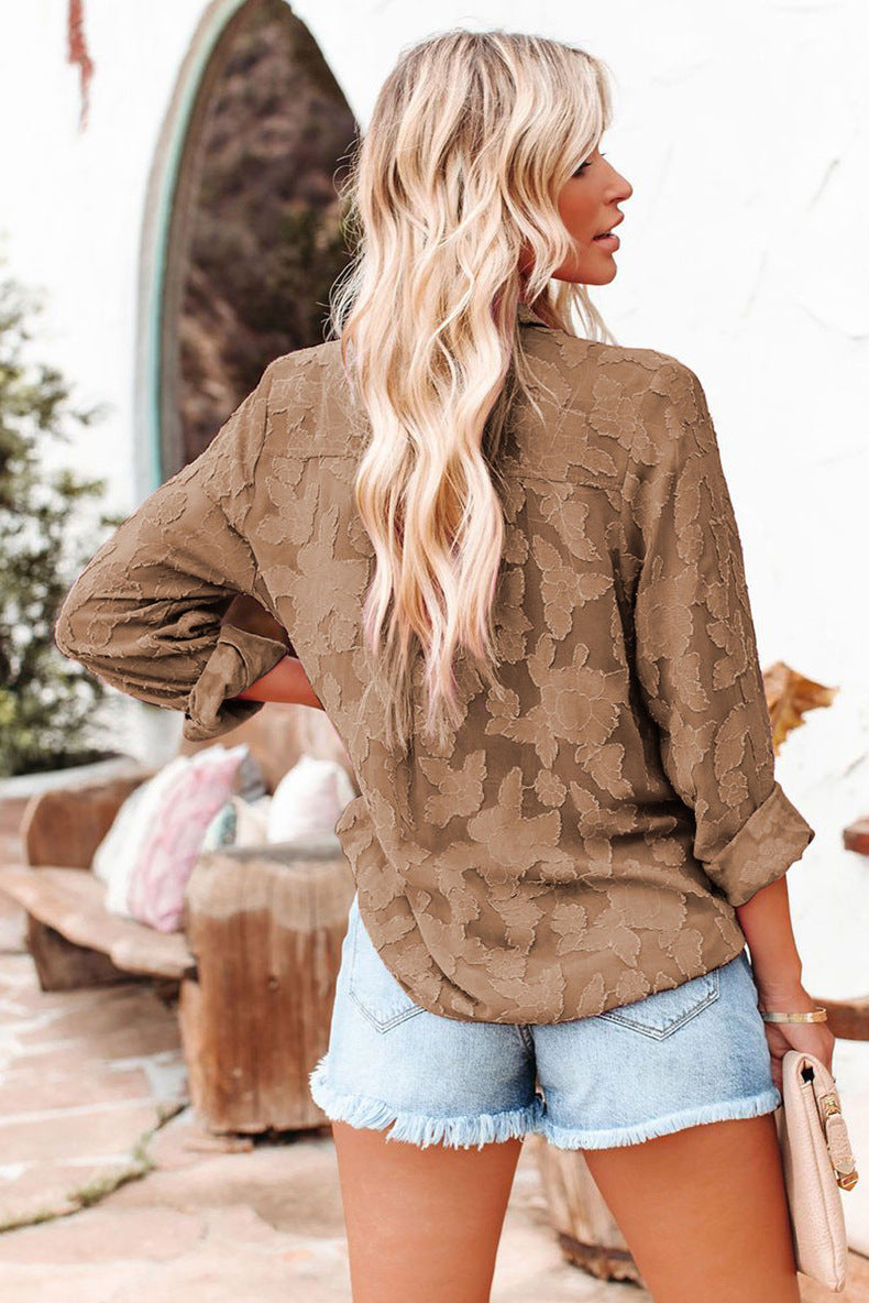 WW | Brown blouse with pattern