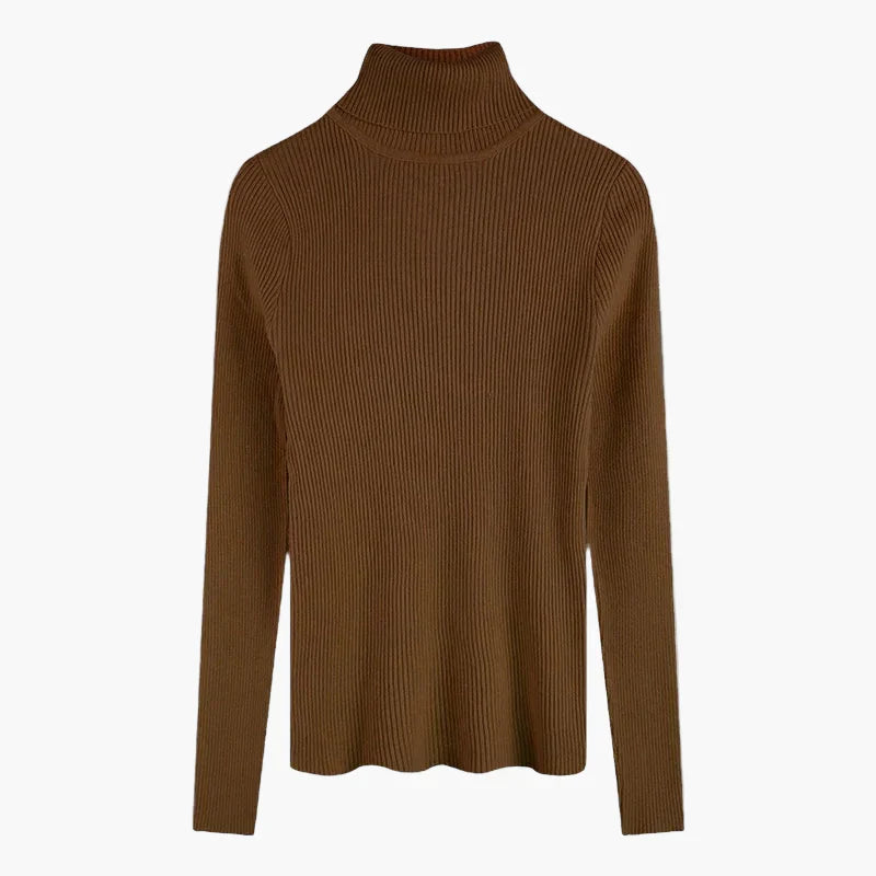 WW | Turtleneck Ribbed Basic Long Sleeve - Versatile Fall & Winter Look