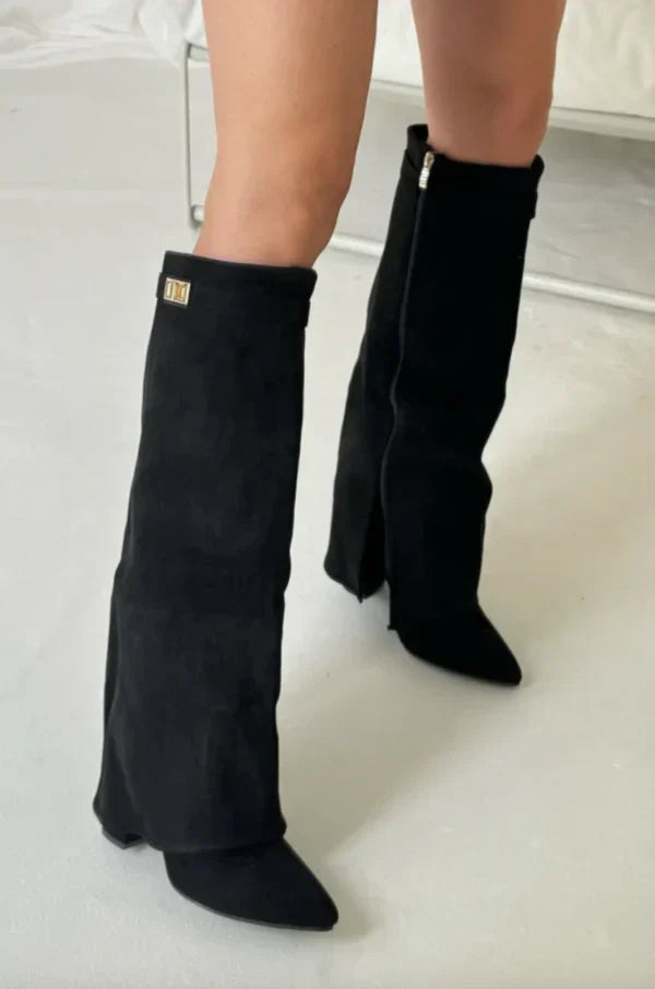 WW | Hochwertige kniehohe Stiefel aus Wildleder