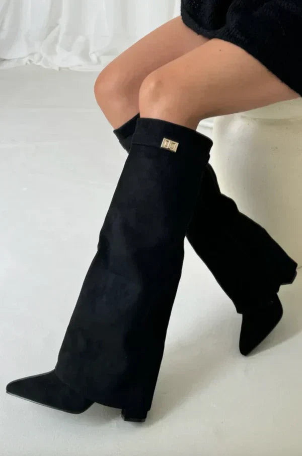 WW | Hochwertige kniehohe Stiefel aus Wildleder