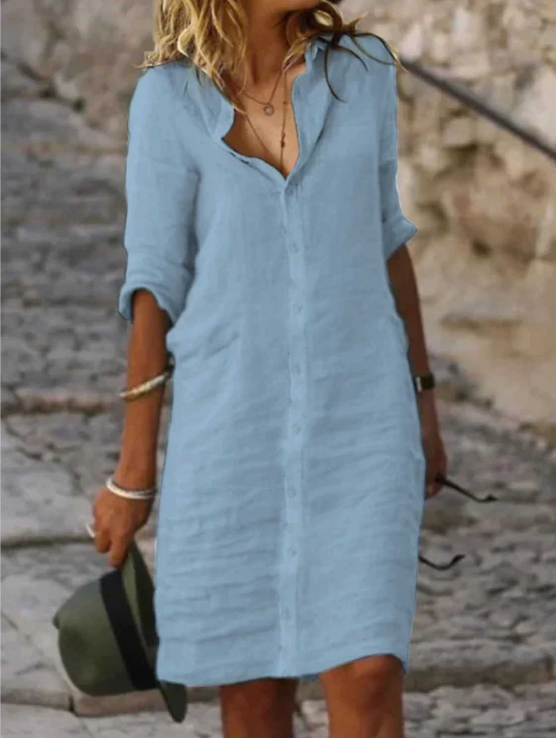 WW | Leinen Bluse Kleid - Perfekte Passform, Nachhaltig & Atmungsaktiv - Von Casual bis Chic, Ideal für Jede Jahreszeit