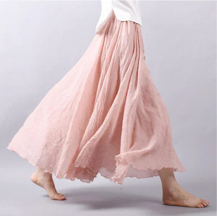WW | Maxirock mit Falten - Luftiger A-Linien Rock im Vintage-Look für Damen