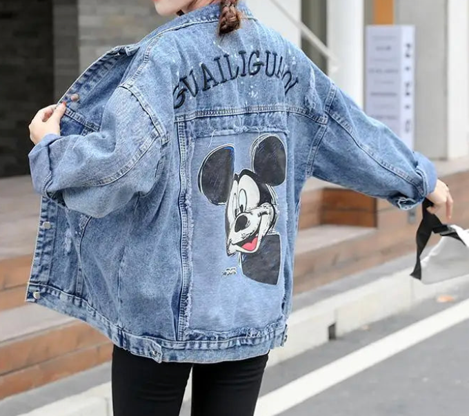 WW | Jeans jacket with cool design MM Mouse Woman