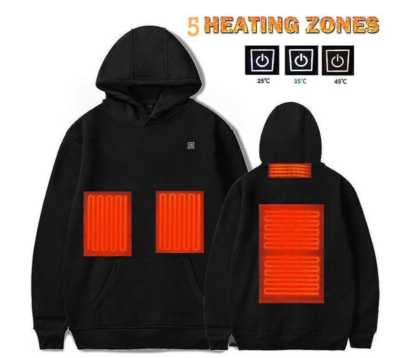 W&W Hoodies, USB elektrische Heizung leichte Kapuzen-Sweatshirts Jacke