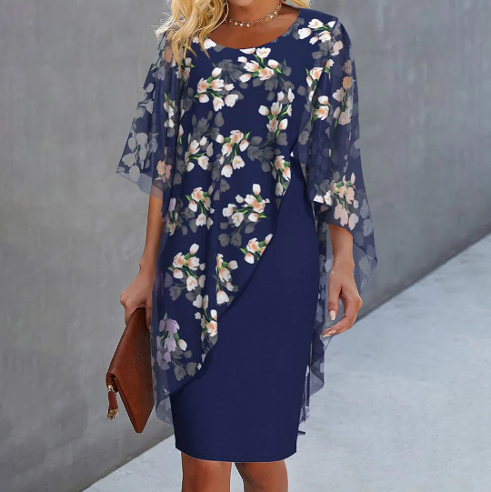 WW | Elegantes Schichtkleid Mit Blumen