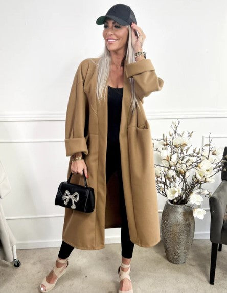 WW | oversized Mantel mit Nähten und transparenten Taschen