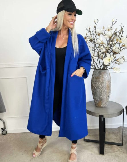 WW | oversized Mantel mit Nähten und transparenten Taschen
