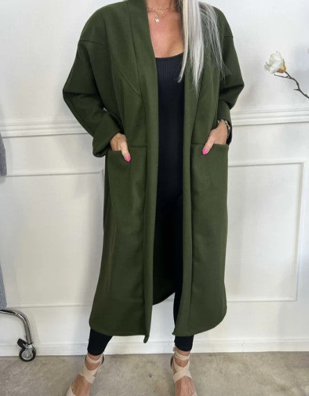 WW | oversized Mantel mit Nähten und transparenten Taschen
