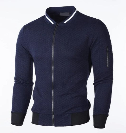WW | herren-sweatshirt mit reißverschluss und stehkragen