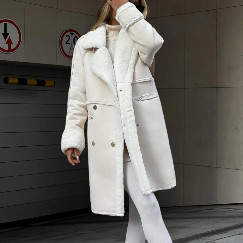 WW | elegante lange Fleecejacke für Damen