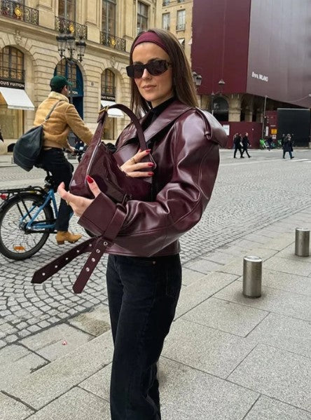 WW | leather autumn-winter jacket for women