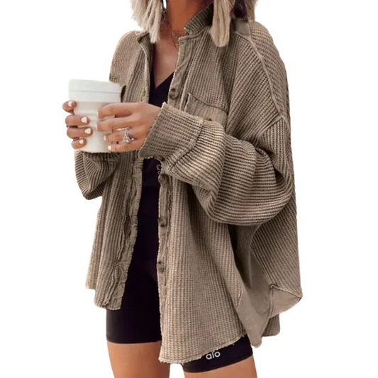 WW | unregelmäßige Kapuzenjacke aus Cord