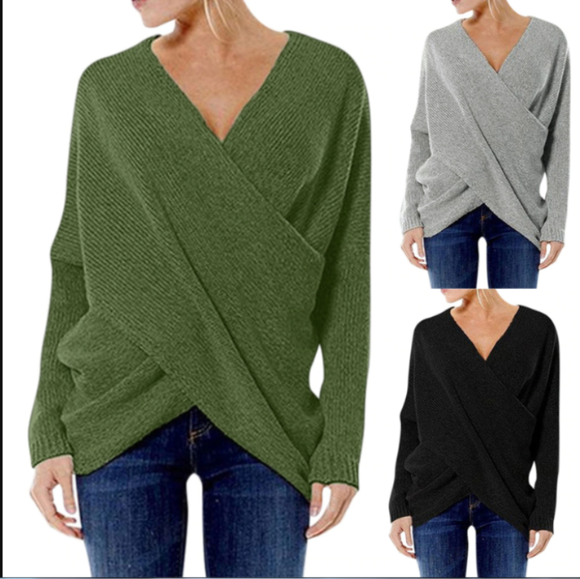 WW | Damen Cashmere-Pullover mit Kreuzdetail, Herbst/Winter
