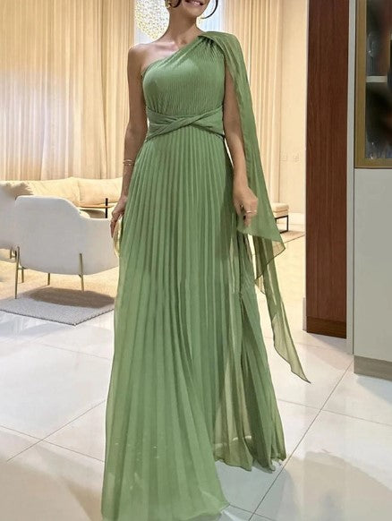 Dalila - Off-the-Shoulder Pleated Maxi Dress
