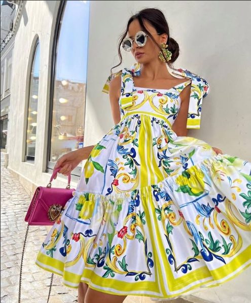 Serena Floral Lace-Up Maxi Dress