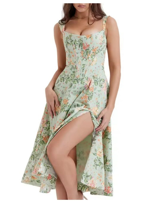 WW | Gedrucktes Blumenkleid Korsettmodell