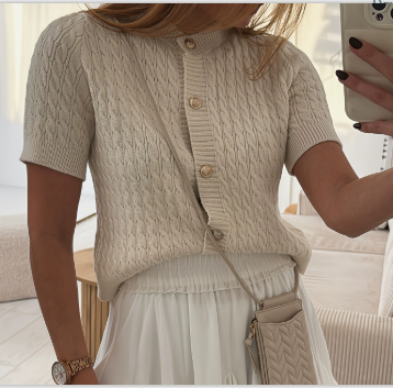 Damen Kurzarmstrickjacke W&W