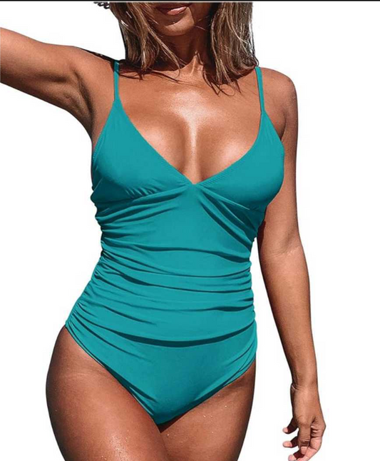 WW | Damen Bauchkontrolle Einteiler Badeanzug Strapless Bandeau Badeanzug