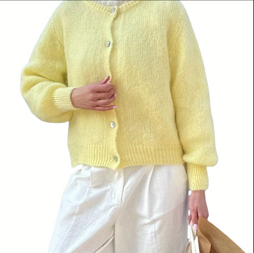 WW | Strick Frauen Strickjacke Mit Knöpfen