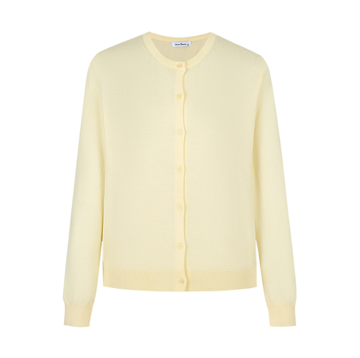 Damen Strickjacke mit knöpfbarem Design und elegantem Rundhalsausschnitt W&W