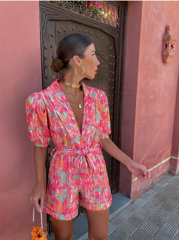 Polly™ | Abstract Jumpsuit with Belt