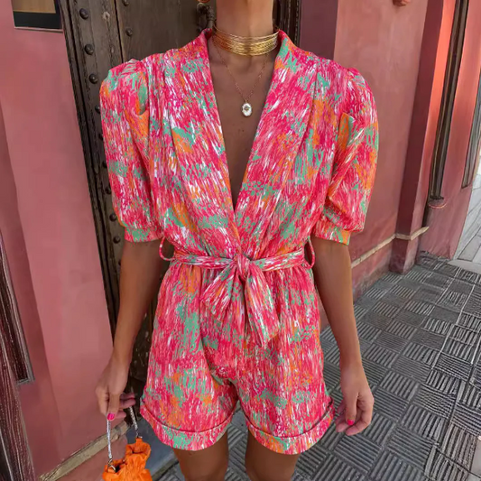 Polly™ | Abstract Jumpsuit with Belt
