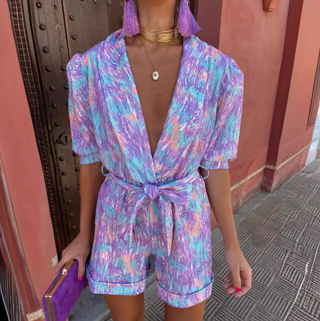 Polly™ | Abstract Jumpsuit with Belt
