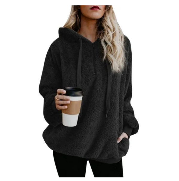 WW | women's fleece sweatshirt with zip-up neckline