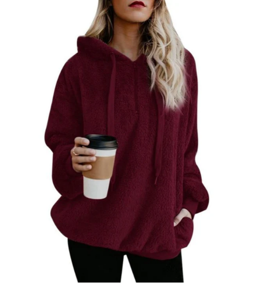 WW | women's fleece sweatshirt with zip-up neckline