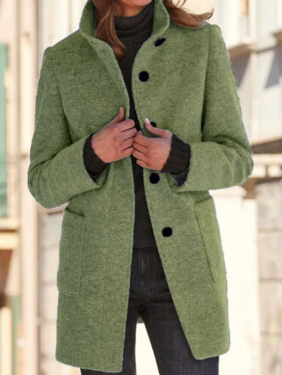 WW | Elegant and Stylish Women's Coat with Chic Buttons
