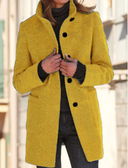 WW | Elegant and Stylish Women's Coat with Chic Buttons
