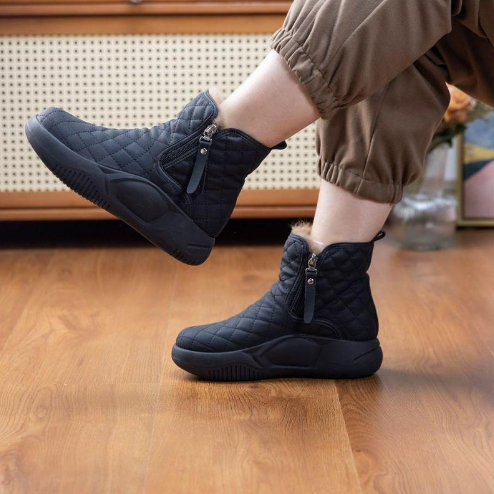 WW | Women's Winter Ankle Boots with Zipper – Non-Slip Thermal Shoes for Cold Days