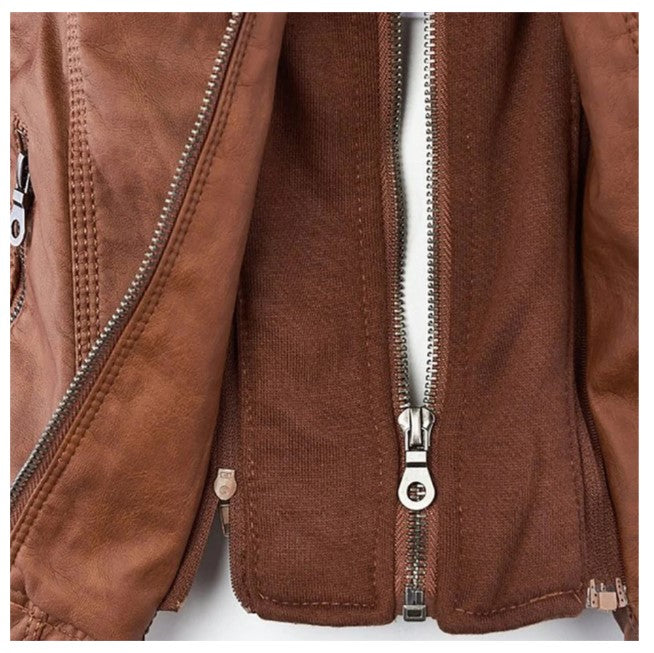 WW Lederjacke Mit Kapuze Für Damen | Perfekt Für Lässige Tage