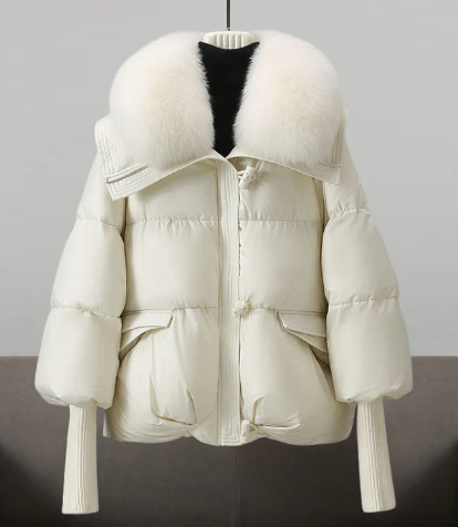 WW | Stylish Winter Chic Quilted Jacket with Fur Collar for Women