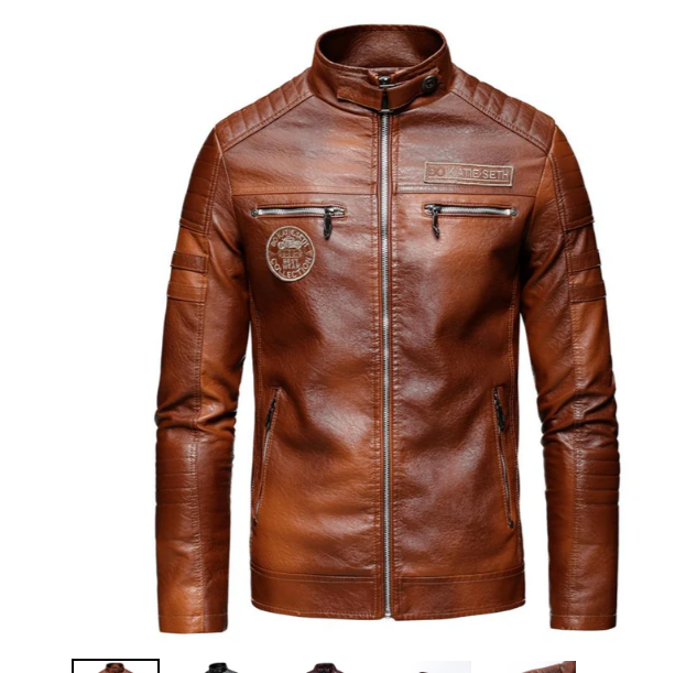 WW | herren lederjacke mit patches