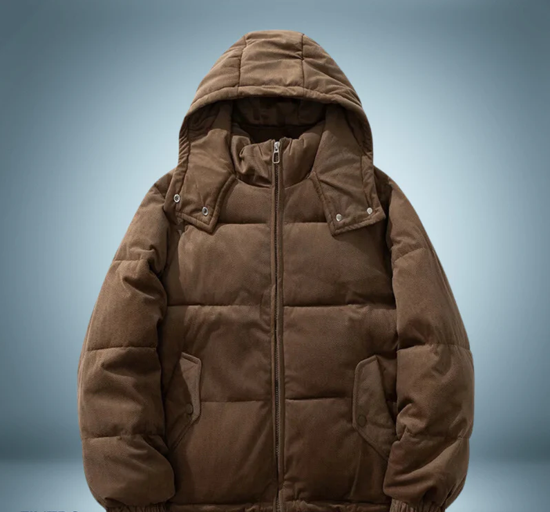 WW | Braune Daunenjacke mit Kapuze
