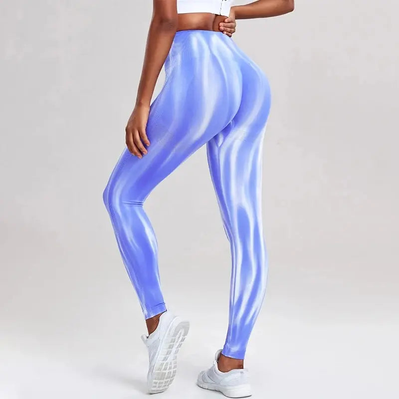 WW | High Waist Leggings mit Wellenmuster - Perfekt für Freizeitaktivitäten für Damen
