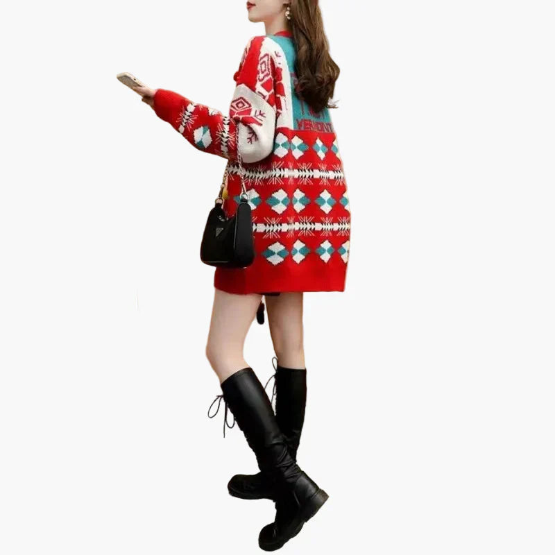WW | Weihnachtspullover Ugly Christmas Sweater mit 3D Schneemann und Wintermotiv - Lustiger Feiertagspullover für Partys