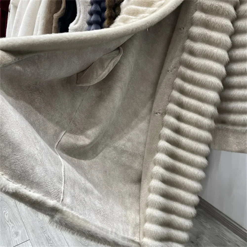 WW | Relaxed Fit Coat - Stand-Up Collar Coat with Fur Trim