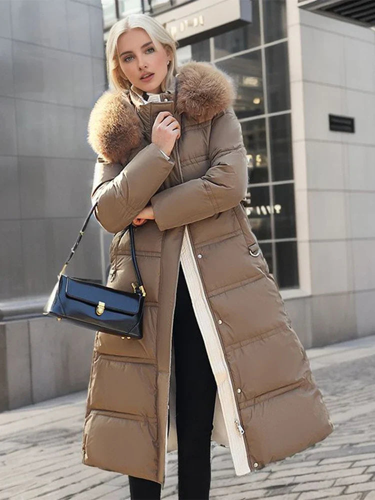 WW - Winterjacke mit Fellkragen und Gürtel