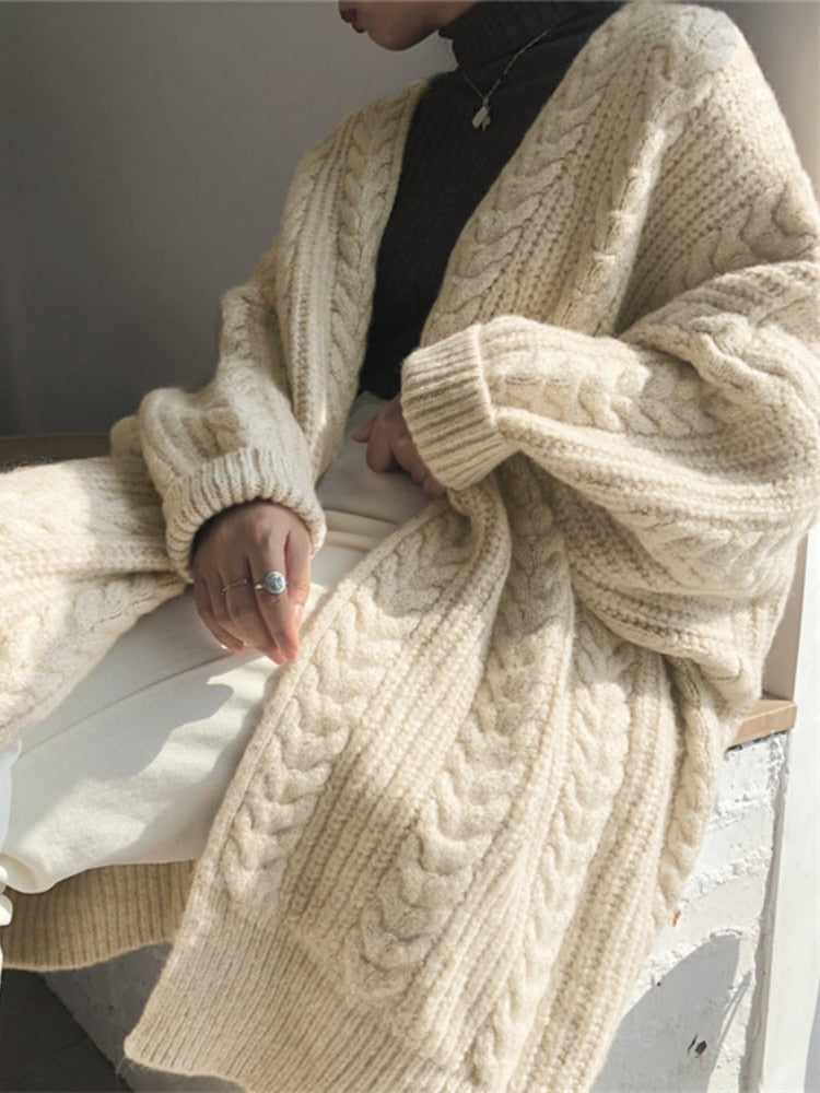 long women's cardigan for autumn