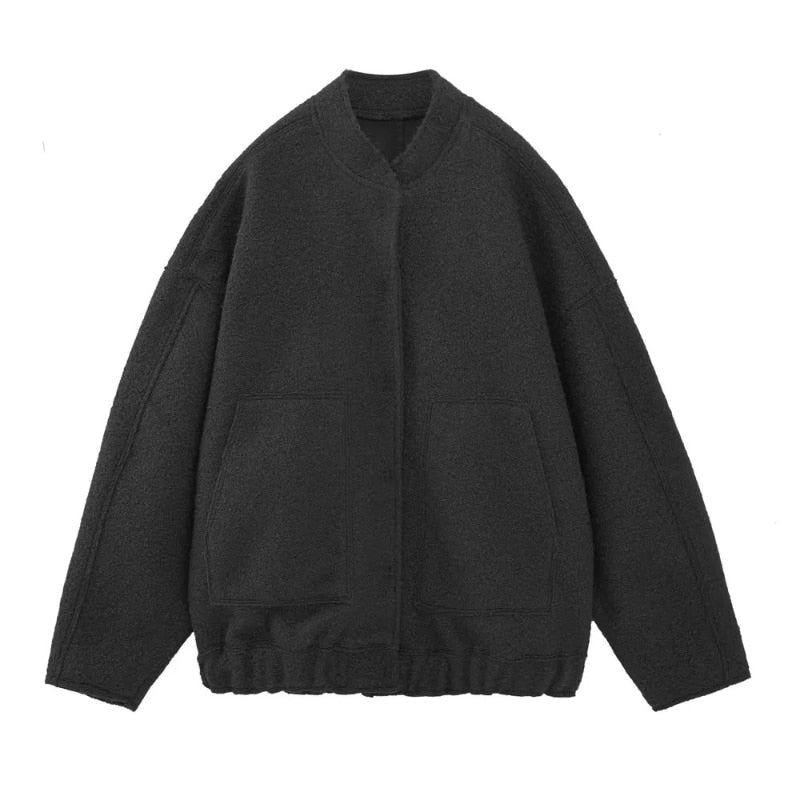 WW | Wollmischung Bomberjacke - Übergroße Passform - Lässige Outerwear - Trendy Design