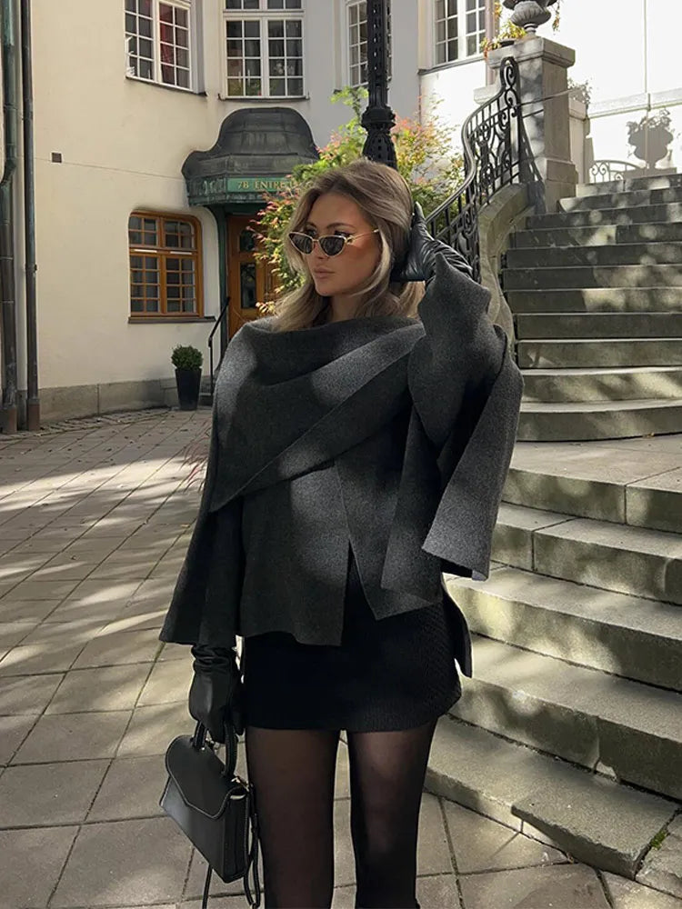 WW | Eleganter und warmer Wollumhang für Frauen im Winter