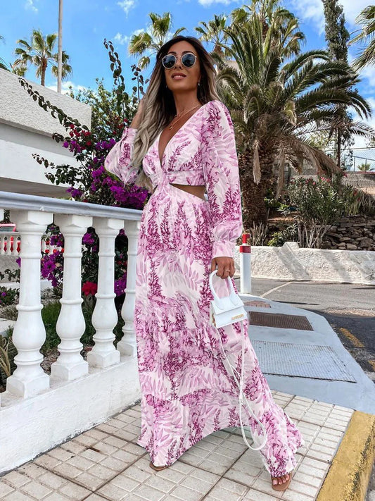 Amélie Maxi-Kleid mit V-Ausschnitt